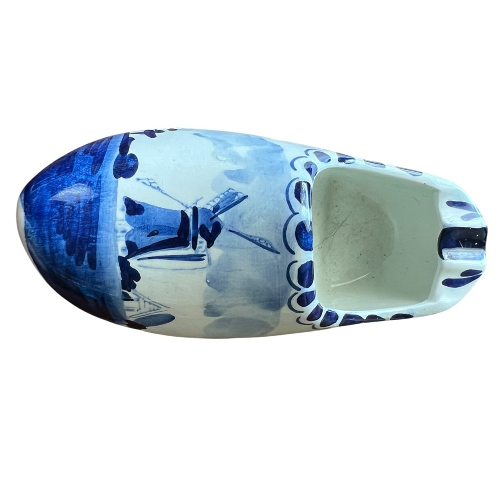 Delph Shoe Ceramic made in Holland Blue and White Windmill